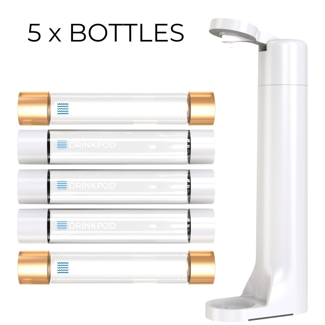 Fizzpod Sparkling Water Maker With 5 Bottles