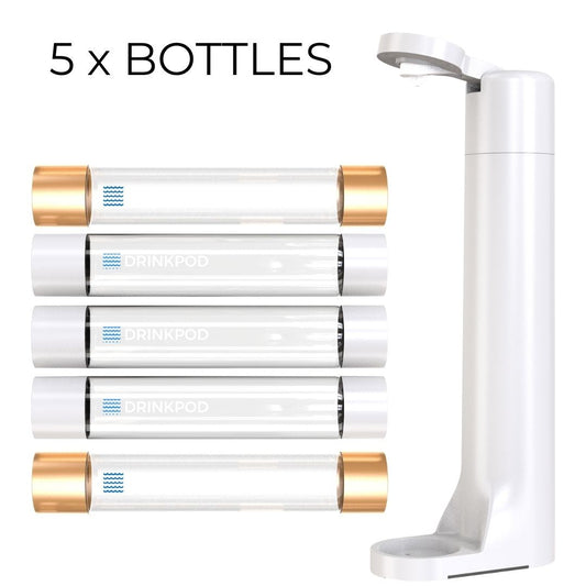 Fizzpod Sparkling Water Maker With 5 Bottles